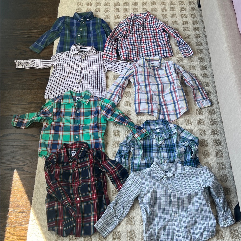 8 Janie and Jack Plaid Button Down Shirts